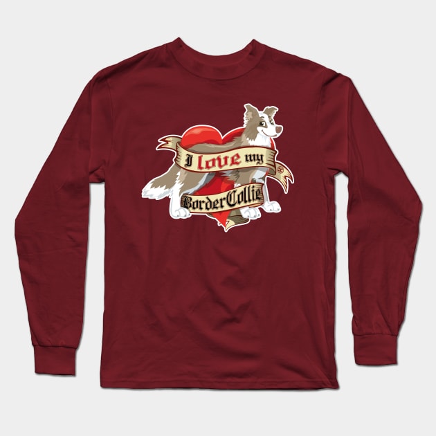 I Love My Border Collie - Lilac Long Sleeve T-Shirt by DoggyGraphics